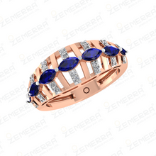 Multi Stone Diamond Band Ring in 14K Rose Gold Sarafa Bazar India