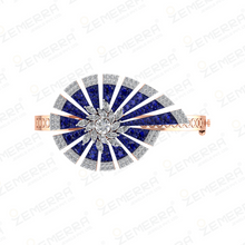 14K Rose Gold Blue Gemstone Diamond Floral Design Bracelets Sarafa Bazar India