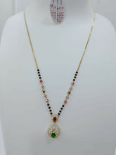 Short mangalsutra cz colour stones Sarafa Bazar India