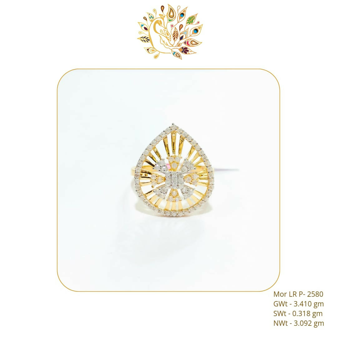 22kt Mor CZ Stoneless Ladies Ring Sarafa Bazar India