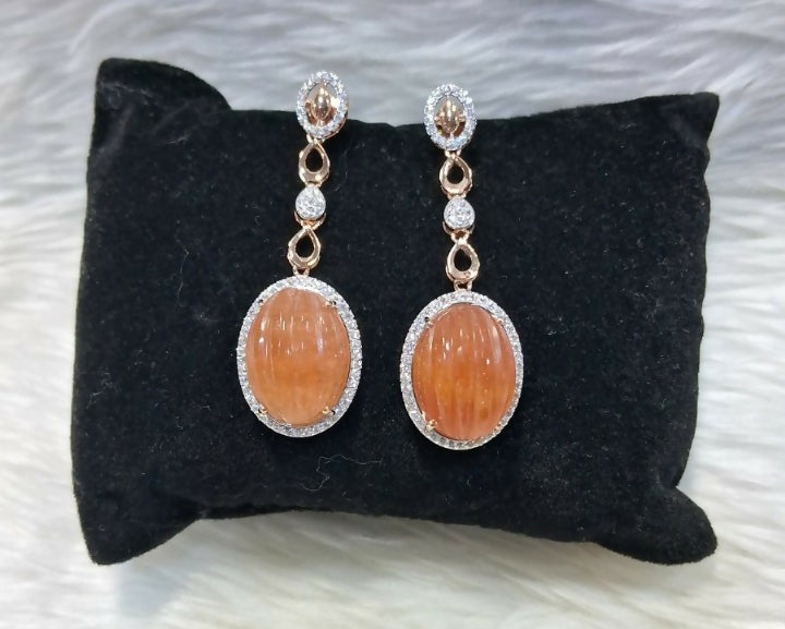 Rose Gold Earrings Sarafa Bazar India