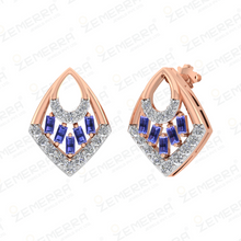 Brilliant 14K Rose Gold Diamond Geometric Drop Pendant Sarafa Bazar India