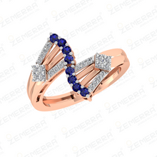 Stylish 14K Rose Gold Diamond Crossover Ring Sarafa Bazar India