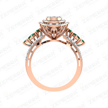 Hot-selling 14K Rose Gold Diamond Statement Cluster Ring Sarafa Bazar India