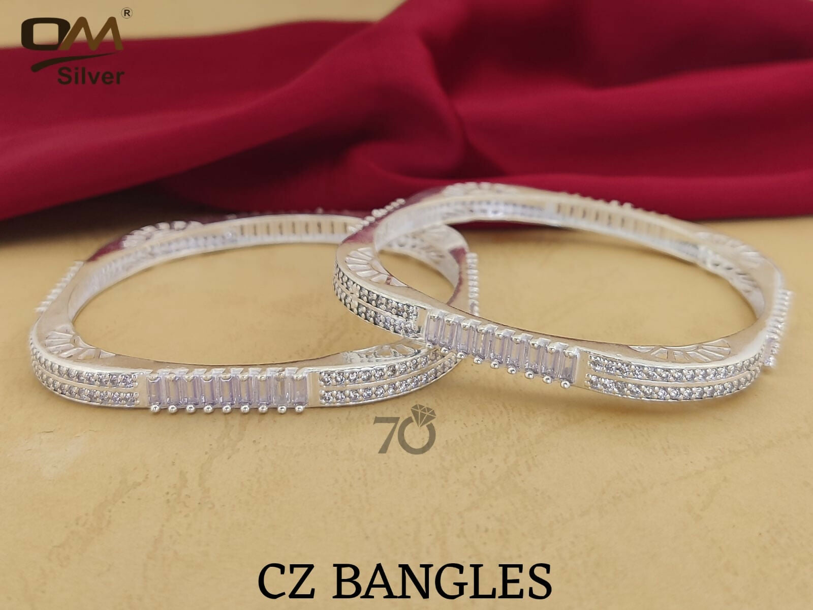 Silver CZ Bangles Sarafa Bazar India
