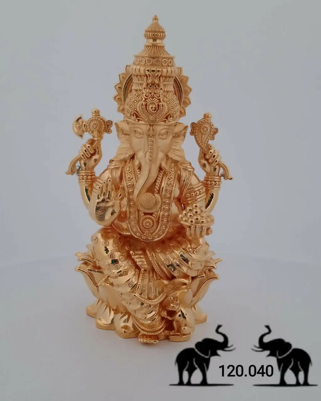 3D Gold Ganesh Ji Idol Sarafa Bazar India