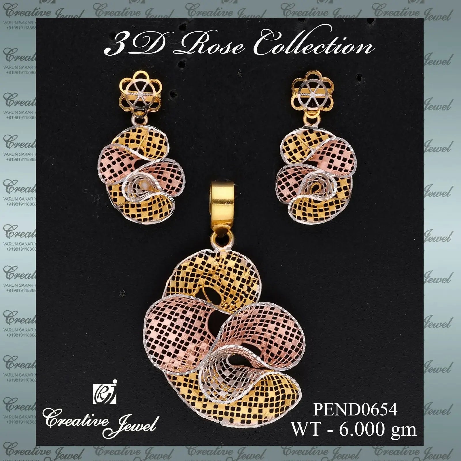 3D PENDANT SET Sarafa Bazar India
