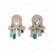 14K Rose Gold Pendant with Emerald and Diamonds Sarafa Bazar India