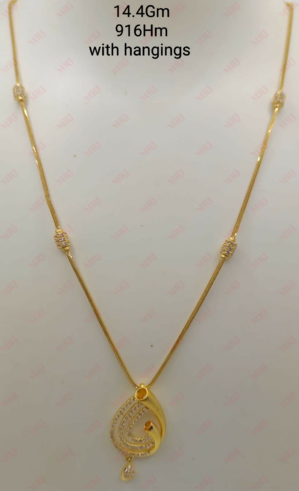 22kt CZ Chain Set Sarafa Bazar India