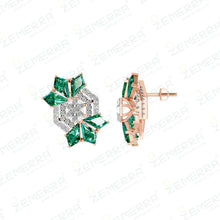 14K Rose Gold Diamond Stylish Pendant Set Sarafa Bazar India