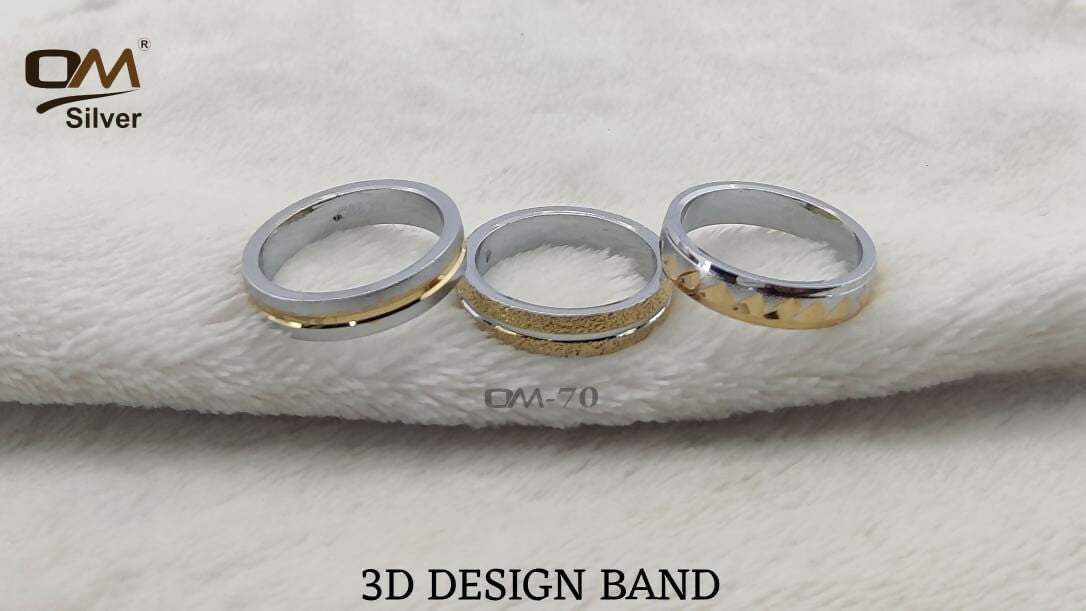 Silver Gold Plated 3D Design Band Sarafa Bazar India