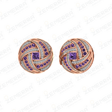 Luxurious 14K Gold Diamond Stud Earring With Amethyst Stone Sarafa Bazar India