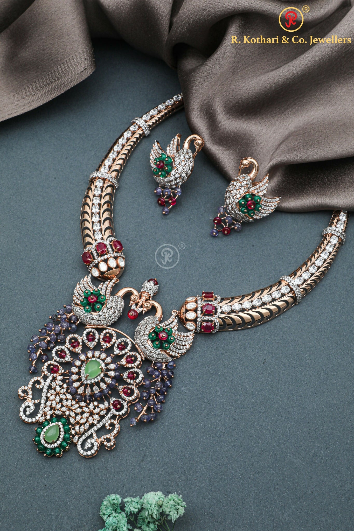 Rose Gold Necklace Sarafa Bazar India