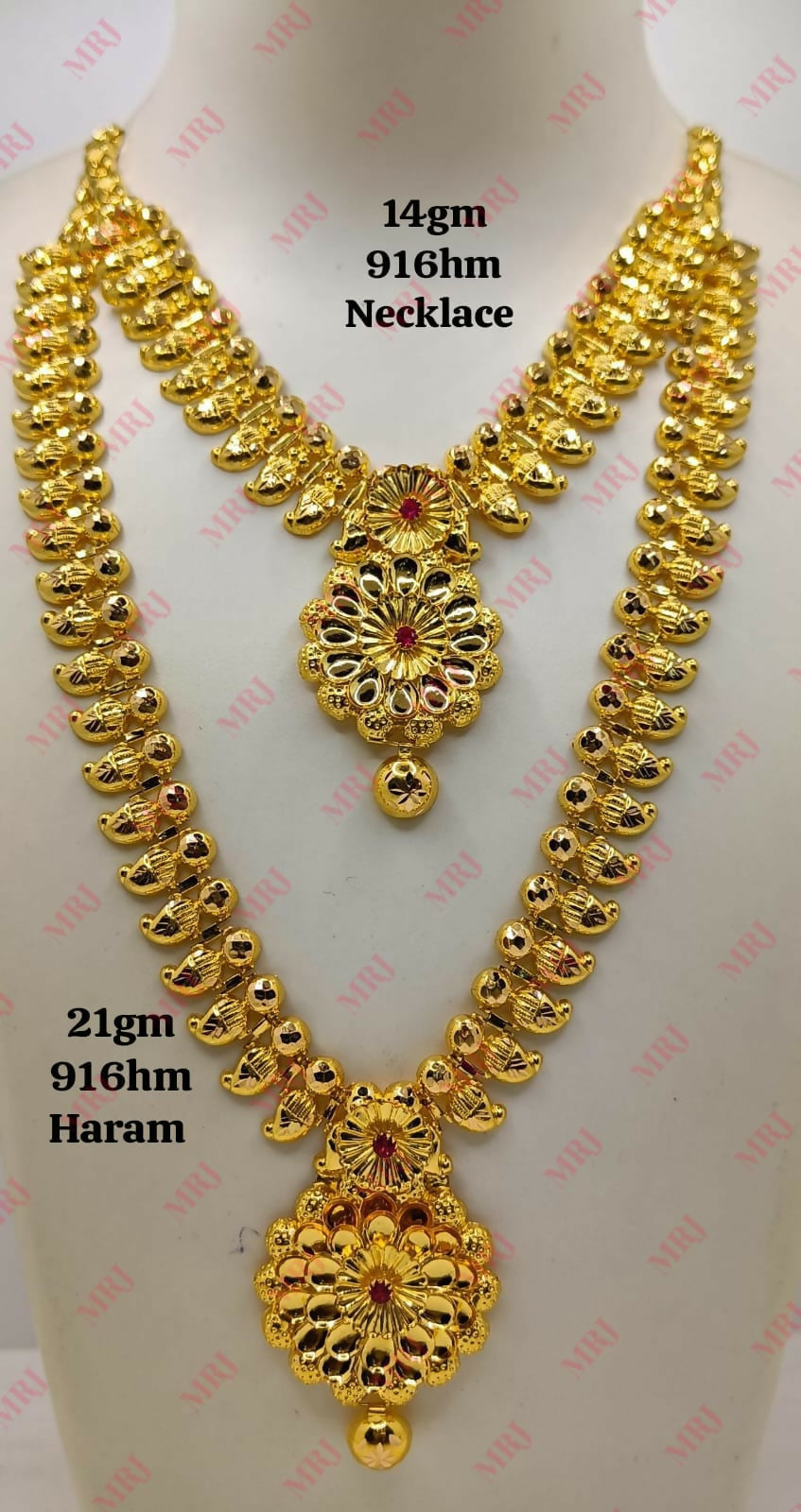 22kt Haaram and Necklace Combo Sets Sarafa Bazar India