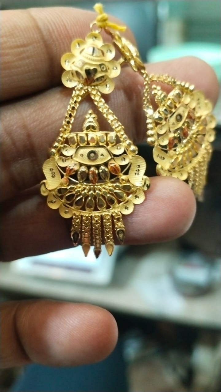 Gold Earrings Sarafa Bazar India