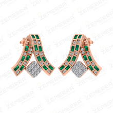 Modern 14K Gold Diamond Split Ribbon Stud Earring Sarafa Bazar India