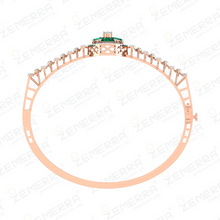 Dizzling Diamond Bracelets Green Stone in 14K Gold Sarafa Bazar India