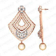 14K Gold Diamond Drop Earrings Sarafa Bazar India