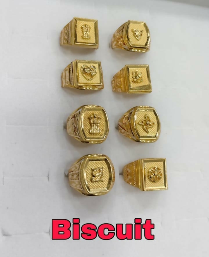 Biscuit Gold Gents Ring Sarafa Bazar India
