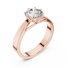 Round Cut Lab Grown Diamond Women's Ring 9Kt Rose Gold LR-1 Sarafa Bazar India
