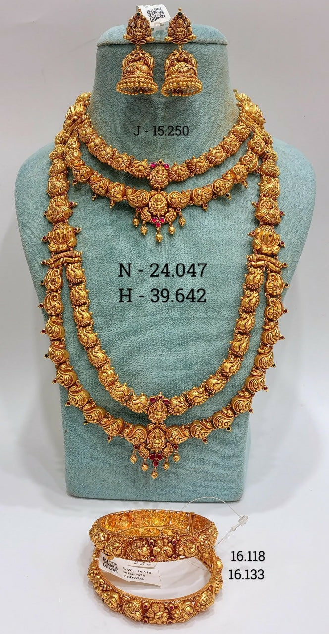 Antique Temple Necklace, Long Set & Bangles 2