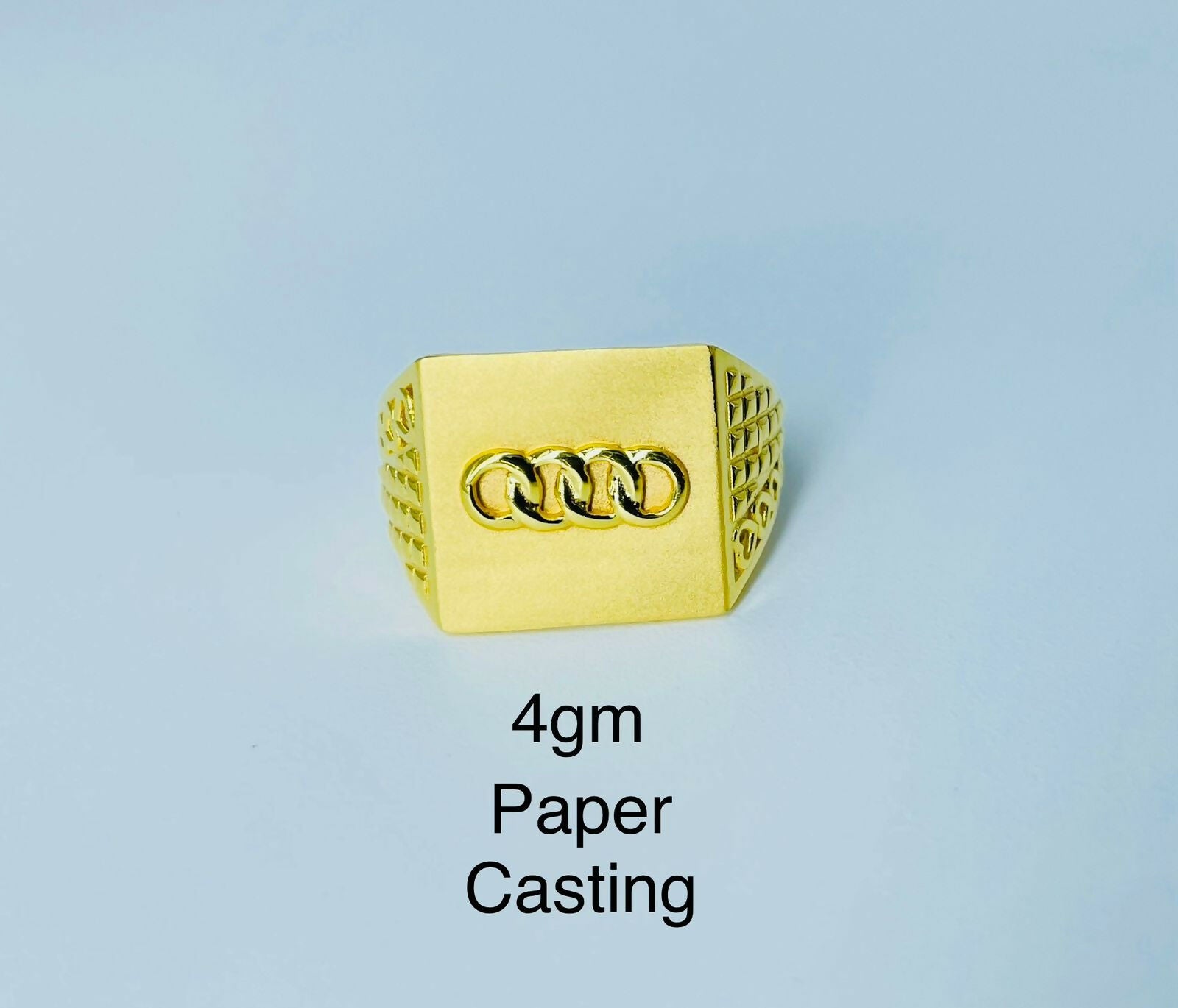 22kt Paper Casting Gents Ring Sarafa Bazar India