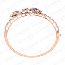 14K Rose gold diamond bracelet with amethyst pear stones Sarafa Bazar India