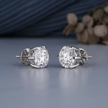 White Gold Stud Diamond Earrings Sarafa Bazar India