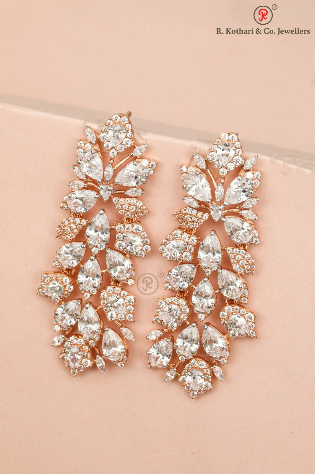 Rose Gold Earrings Sarafa Bazar India