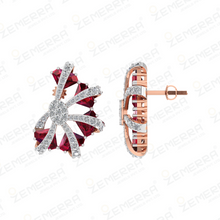 Lavish 14k Gold Diamond Spiral Fan Cluster Pendant Set Sarafa Bazar India