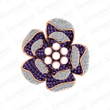 Most Loved 14K Gold Diamond Amethyst Floral Ring New Collection Sarafa Bazar India