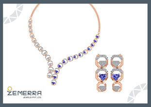 14K Gold Diamond Unique Necklace Set - New Design Sarafa Bazar India