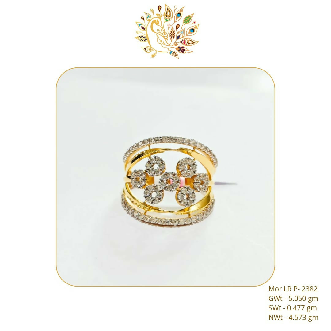 22kt Mor CZ Stoneless Ladies Ring Sarafa Bazar India