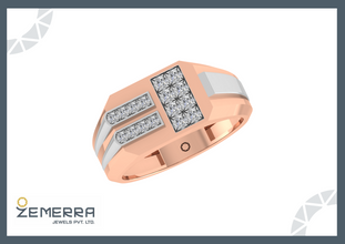 Dazzling Diamond Men's Rings In 14K Rose Gold Sarafa Bazar India