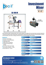 Doit Manual Investment Mixer EA 100M with 63 CFM BUSCH Vacuum Pump Sarafa Bazar India