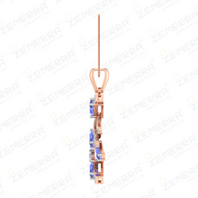 Elegant 14K Rose gold Diamond Tiered Drop Pendant Sarafa Bazar India