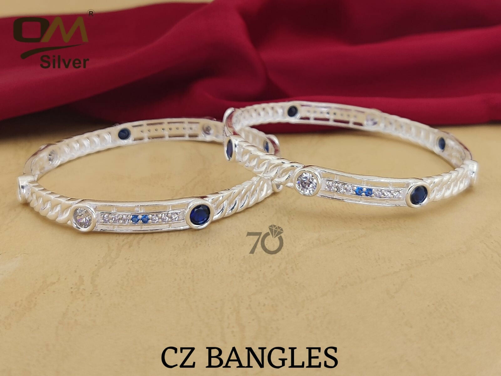 Silver CZ Bangles Sarafa Bazar India