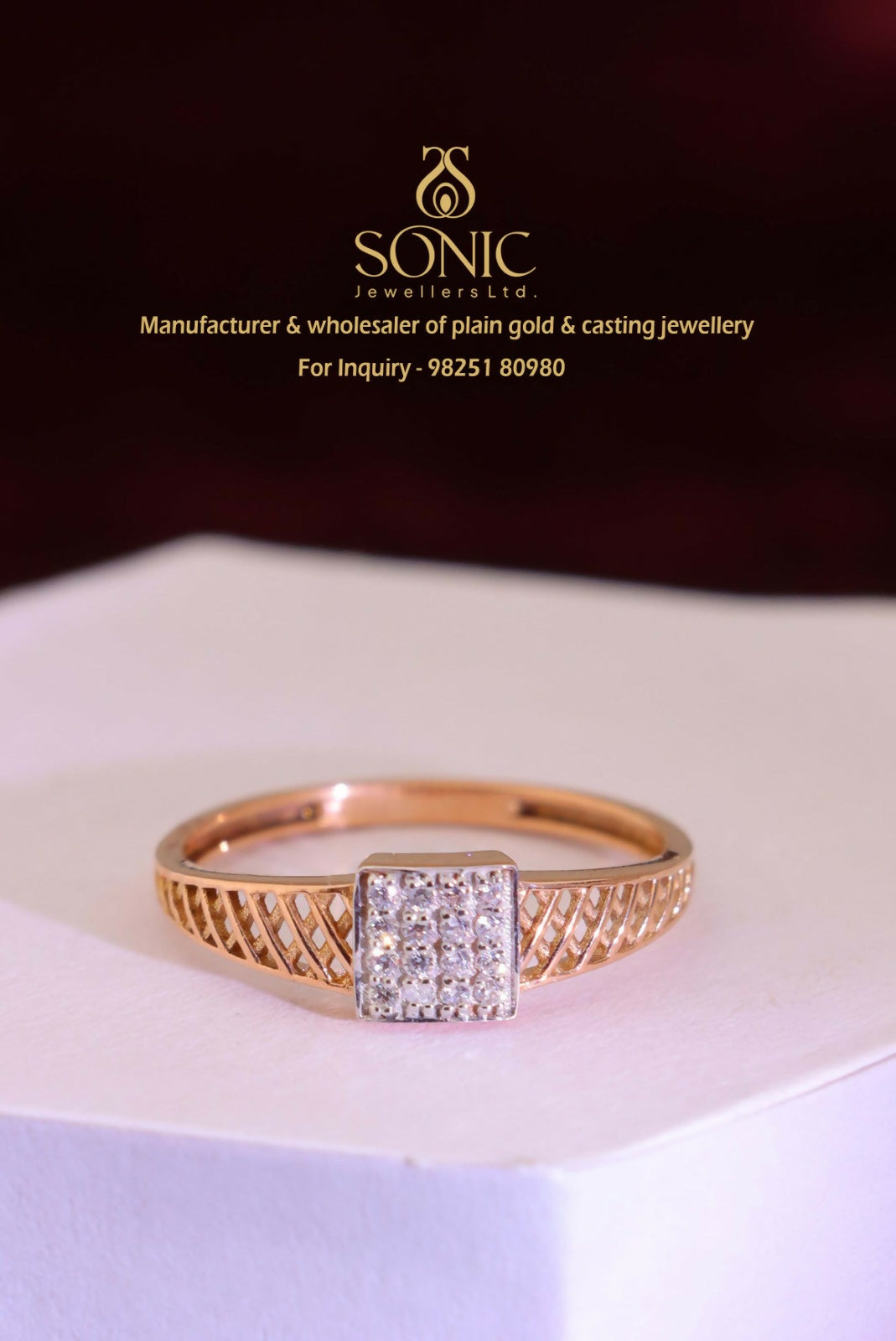 Rose Gold CZ Ladies Bracelet Sarafa Bazar India