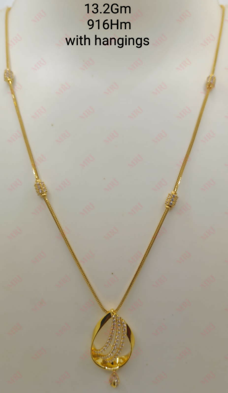 22kt CZ Chain Set Sarafa Bazar India