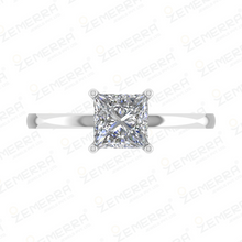 Princess Cut Solitaire Diamond Ring In 14K White Gold Sarafa Bazar India