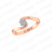 Modern Style 14K Gold Solitaire Bypass Diamond Ring Sarafa Bazar India