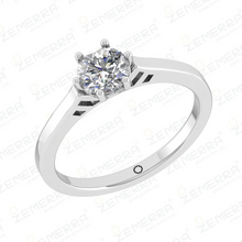 Round Cut Solitaire Diamond Ring In 14K White Gold Sarafa Bazar India