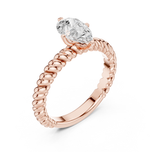 Pear Cut Lab Grown Diamond Women's Ring 9Kt Rose Gold LR-73 Sarafa Bazar India