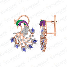 Elegance 14k Gold Diamond Peacock Motif Pendant Set Sarafa Bazar India