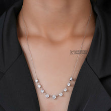 Round Cut Diamond Tennis Diamond Necklace Sarafa Bazar India