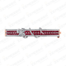 14K Rose Gold Diamond Ruby Bangle Bracelet Sarafa Bazar India