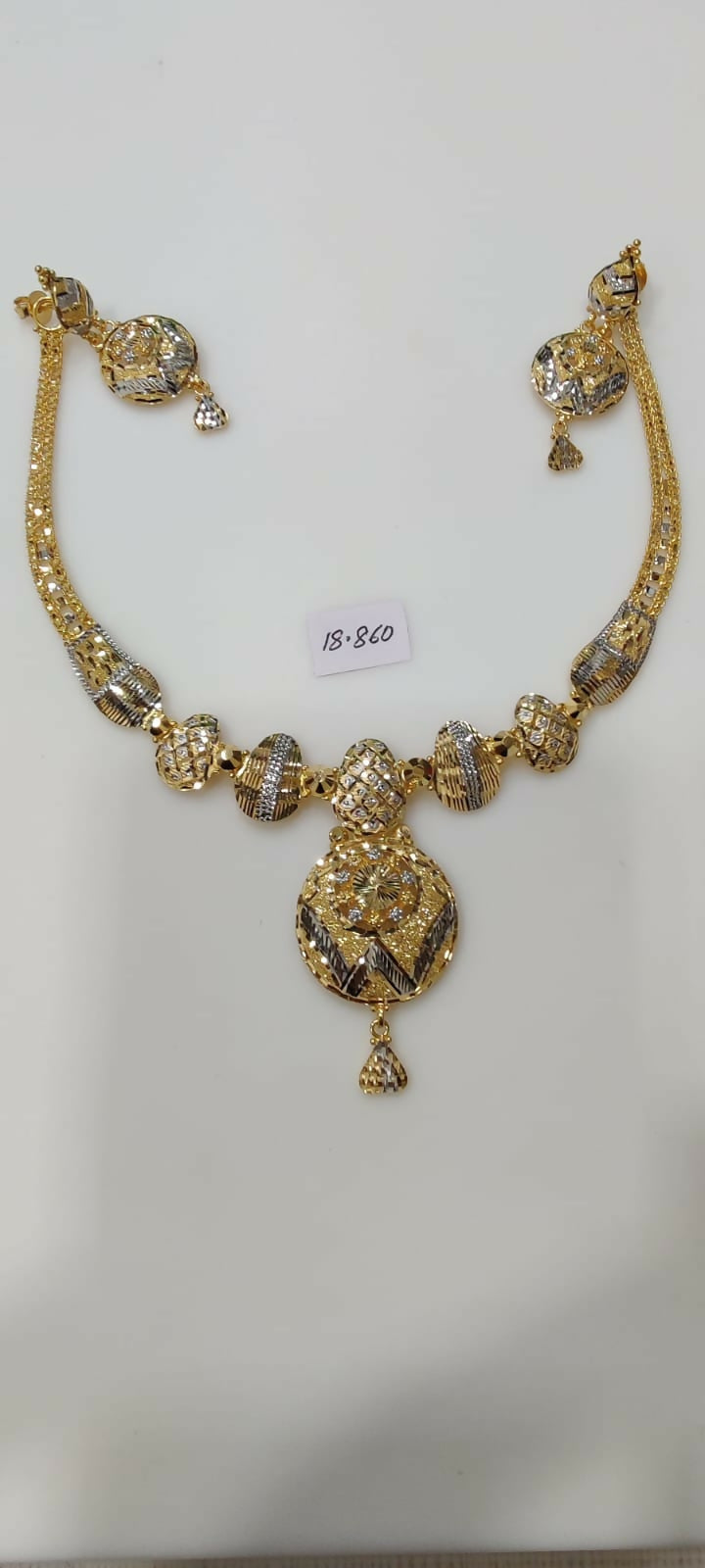 Rodium Necklace Sarafa Bazar India