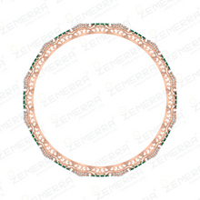 Trendy 14K Rose Gold Diamond Bangles With Green Stone Sarafa Bazar India