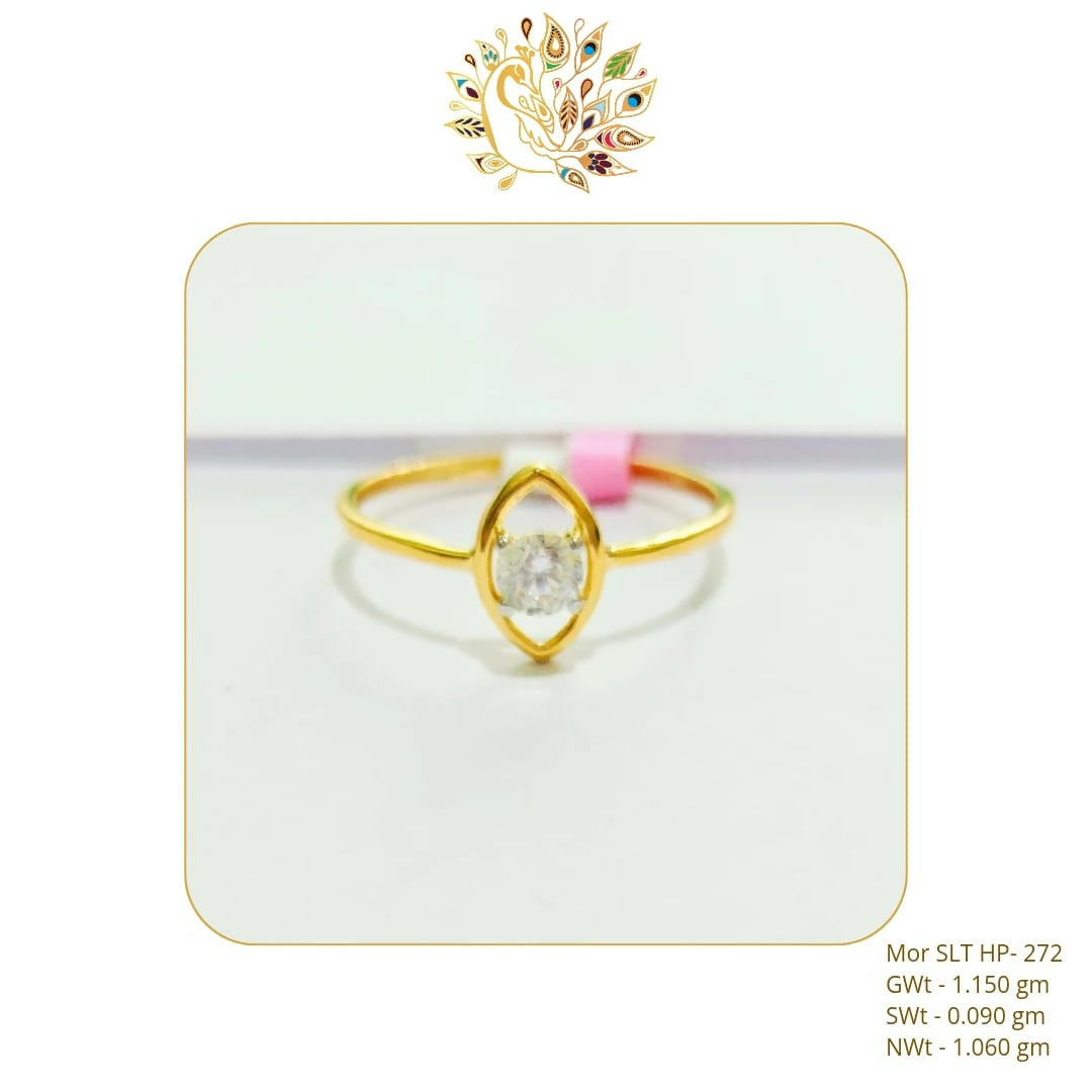 22kt CZ Stoneless Solitaire Rings Sarafa Bazar India