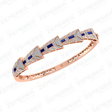 Modern 14K Rose Gold Diamond Bangle Bracelets Sarafa Bazar India